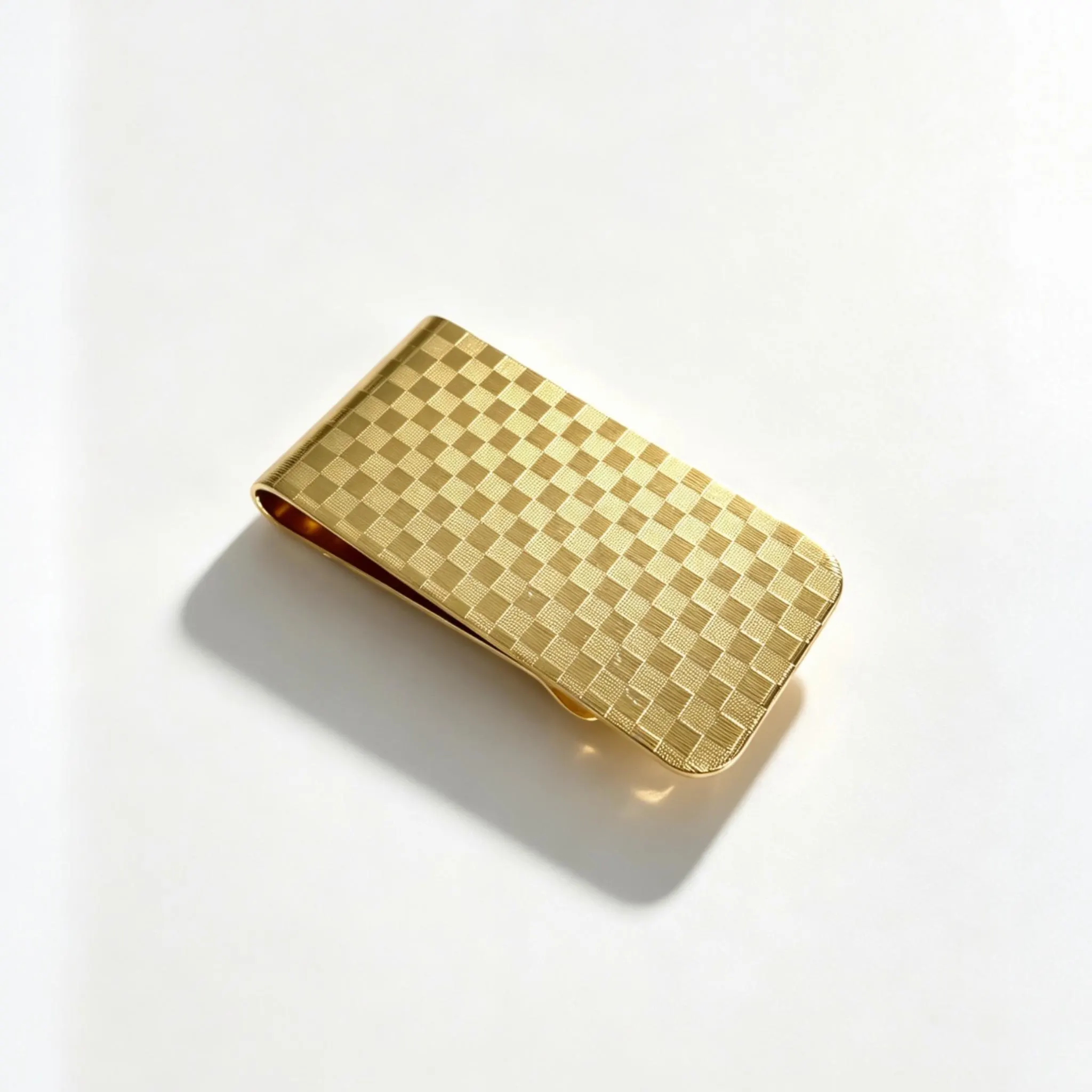 Gold Checkered Personalised Money Clip