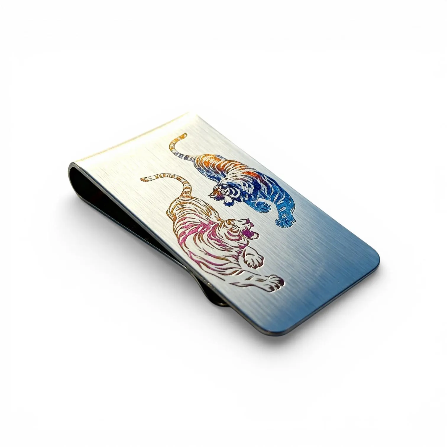 Japanese Tiger Yin Yang Personalised Money Clip