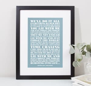 Personalised Favourite Lyrics Poster