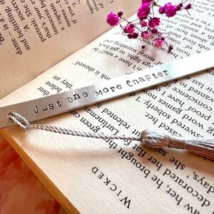 Just One More Chapter Hand Stamped Personalised Bookmark