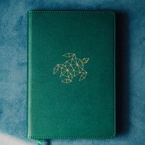 Green Turtle A5 Journal With Strap, Bookmark And Pen Holder