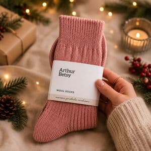 Alpaca Wool Socks – Muted Rose | Cosy Christmas Gift And Stocking Filler