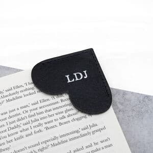 Personalised Handmade Leather Heart Corner Bookmark