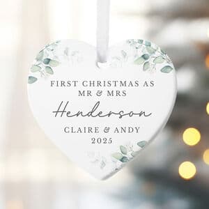 Personalised First Christmas Married Ornament Decoration