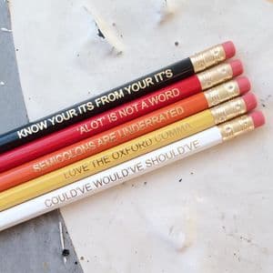 Ombre Red Grammar Rules Pencil Set
