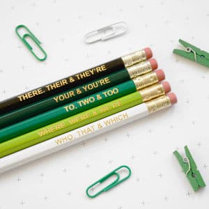 Ombre Green Grammar Pencil Set