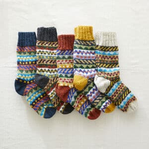 Fair Trade Unisex Nordic Knit Socks Eco Waste Wool