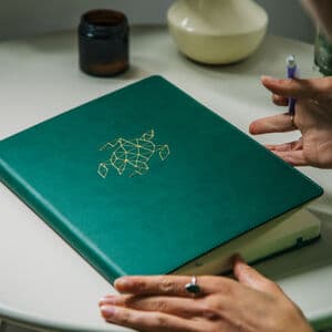 Green Turtle A4 Journal With Strap, Bookmark And Pen Holder