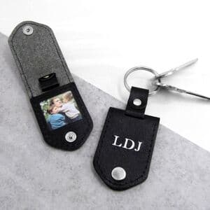 Handmade Personalised Leather Photo Keyring Case