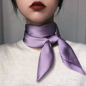 Purple Silky Square Scarf