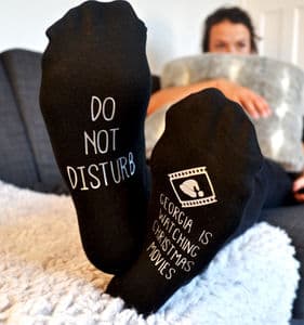 Do Not Disturb Watching Christmas Movies Socks