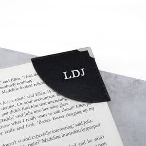 Handmade Personalised Leather Curved Corner Bookmark
