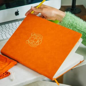 Orange Tiger A4 Journal With Strap, Bookmark And Pen Holder