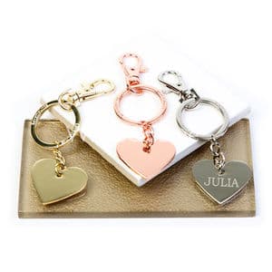 Heart And Star Metal Keyring