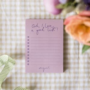 Ooh I Love A Good List' Pink Notepad