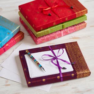 Fair Trade Handmade Sari Letter Writing Set