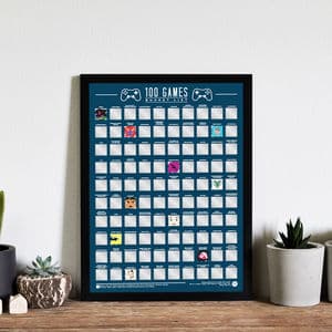 100 Video Games Scratch Off Bucket List Poster