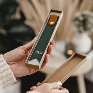 Leather Bookmark With Gift Box