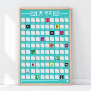 100 Books Bucket List Scratch Poster