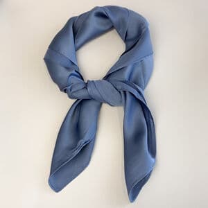 Steel Blue Silky Square Scarf