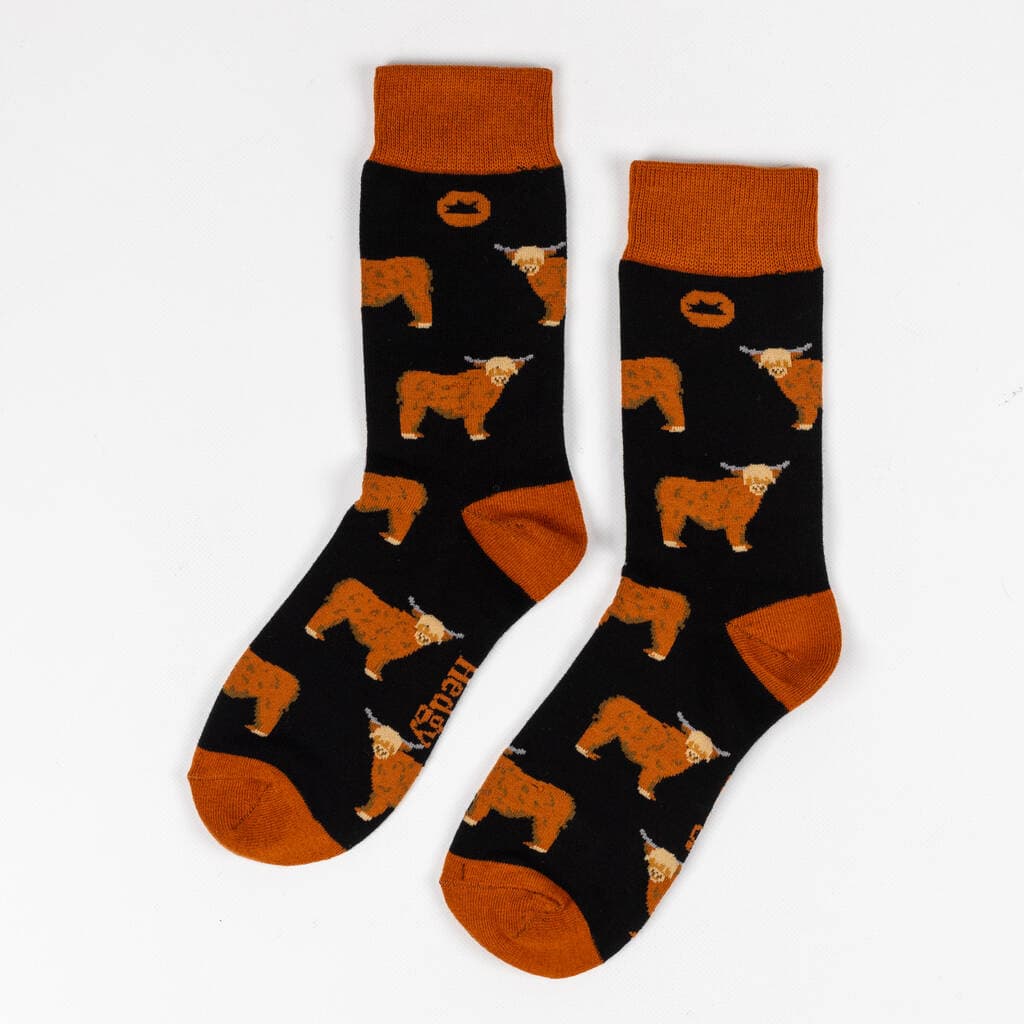 Bamboo Socks | Highland Cow Socks | Farm Animal