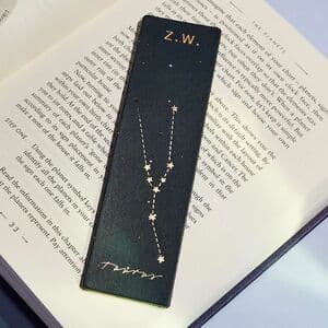 Personalised Star Sign Leather Bookmark