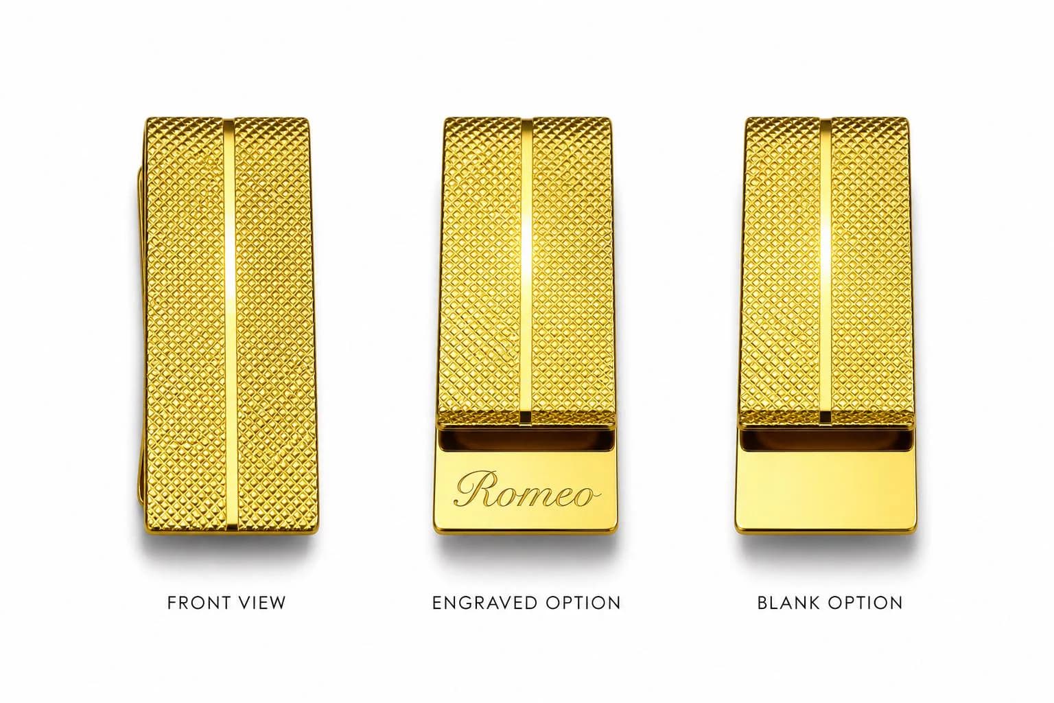 Gold Textured Personalised Money Clip